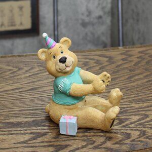 Honey Bee Vintage Card Cuddlers Party Time Bear Greeting Card Figurine Display